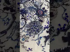 Расстворимый в воде Multi отбортованный цвет 3D шнурует ширину ткани 135Cm video