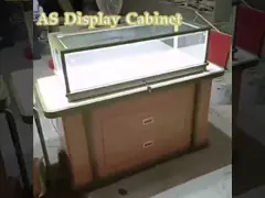 1350mm освещенная стеклянная витрина ювелирных изделий вокруг углового дизайна с запирать video