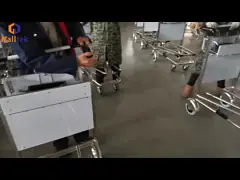 Легкая аэропортная багажная тележка складная дорожная пассажирская аэропортная толкательная тележка video