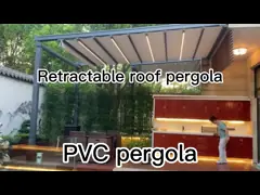 Пергола крыши ветрила PVC современная регулируемая Retractable video