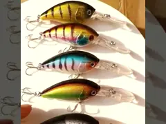 3 цвета 4,3 см/4,4 г 6# крюки 3D глаза Пластиковая живопись Приманка 0,30м-0,6М Плавучая вилка Рыболовная приманка video