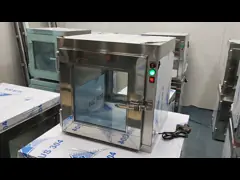 Electric Magnetic Interlock SUS304 Transfer Hatch For Cleanroom video