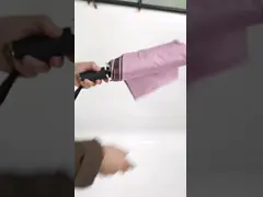 UPF 30 Auto Open Close 3 Folding Umbrella With Blacking UV Coating