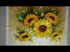 Искусство стены цветков картины маслом ножа палитры солнцецвета для спальни video