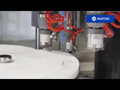 Huituo rotary 2-in-1 inner plug pressing and outer cover capping machine for toilet cleaner