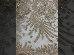 Wholesale The Fashion Heavy Beaded Embroidery Lace Fabric Designs