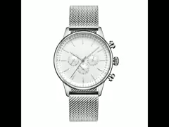 Случайный минималистский кварц нержавеющей стали наблюдает дозор пар кварца личности video