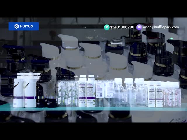 Huituo Rotary 10 Head Full Servo Lotion Pump Capping Machine video