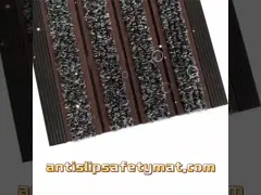 PP Material Bronze Aluminum Alloy Frame Entrance Floor Mat Remove Dirt Anti Slip Carpet