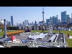 Пергола патио Windproof Retractable перголы жалюзи алюминиевой на открытом воздухе ручная video