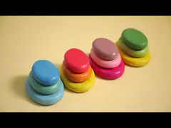 Baby Wooden Montessori Jenga Rainbow Stacked Stone Balanced Stacking BPA Free