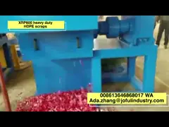 XRP600 HDPE hollow plastic shredder with movable feeding hopper,high work efficiency