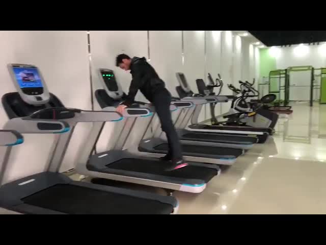 Коммерчески домашний третбан спортзала 20 h 220V 0-15% наклона 3HP Km силы мотора видео