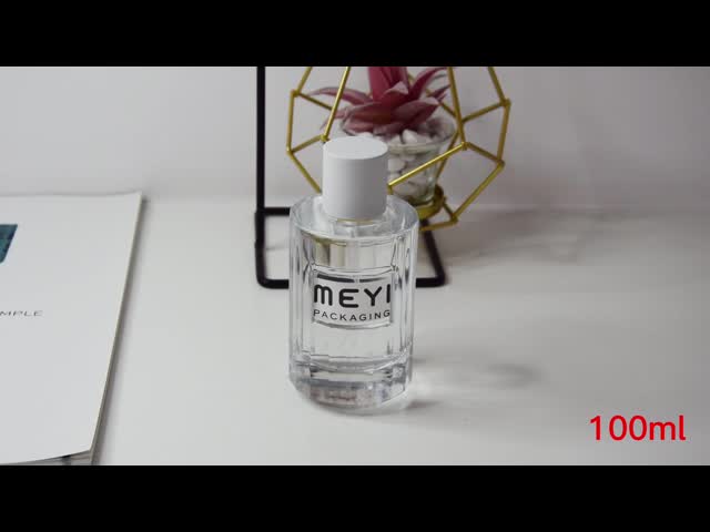 White Perfume Spray Bottle 100ml 0.075ml Cylinder Round video