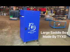 Стальной голубой белый шкафчик тэкса коробки седловины для хранения оборудования лошади video