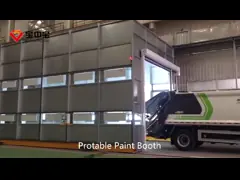 Портативная будочка брызг с движения комнаты рельса комнатой всего крася video