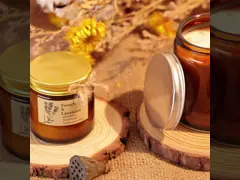Eco Friendly Private Label Essential Oil Candles Amber Glass Candle 4 Oz