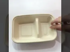 Leak Proof Sugarcane Fiber Pulp Disposable Food Container Biodegradable