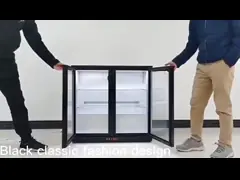 Охладитель 208L 190W Адвокатуры двойной стеклянной двери коммерчески задний с вентиляторной системой охлаждения video