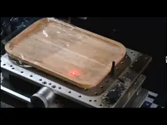 Подгонянный диск сервировки акации деревянный напечатал диски сервировки еды лака деревянные video