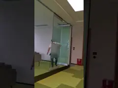 Frameless Clear Tempered Glass Movable Wall Exterior Partition 36mm Thickness