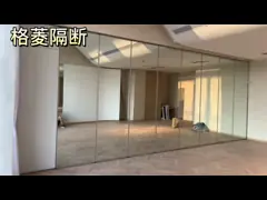 Dance Room Mirror Glass Movable Wall 12mm Glass Partition Acoustic