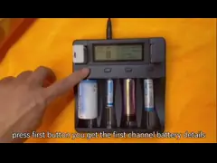 умный заряжатель 12V 2A USB LCD заряжателя батареи лития video