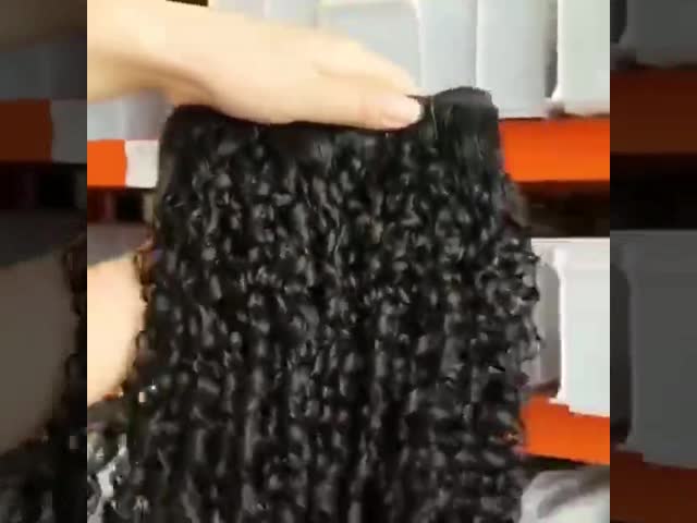 Double drawn hair bundle pixie curl 14 inch