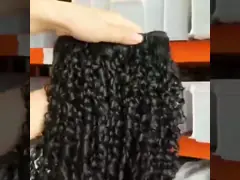 Double drawn hair bundle pixie curl 14 inch