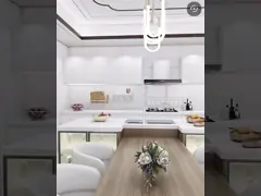 шкафы острова кухни E1 3500mm подковообразные конструируют с домом семьи ящиков video