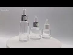 стеклянный логотип печатания Silkscreen бутылки капельницы кнопки 15ml для сыворотки Skincare video