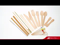 Устранимый деревянный столовый прибор устанавливает экологическое Biodegradable Compostable video