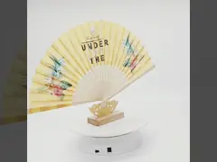 Вентиляторы изготовленной на заказ ткани классики вентилятора руки Eco дружелюбные бамбуковые небольшие складывая складывая video