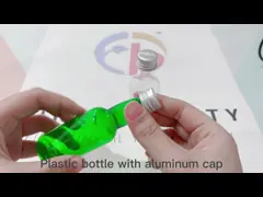 Пластиковый размер шеи бутылки 100ml брызг зеленого цвета косметический длинный привинчивает горячий штемпелевать video