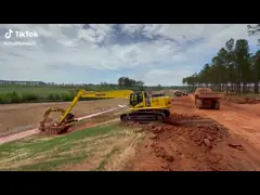 Достигаемость Макс ручки заграждения экскаватора KOMATSU отрезала цвет Q345B Q690D глубины 16m желтый video