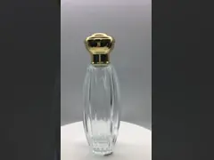 Роскошные высокорослые пустые флаконы духов 100ml гофрируют спрейер с круглой крышкой золота video