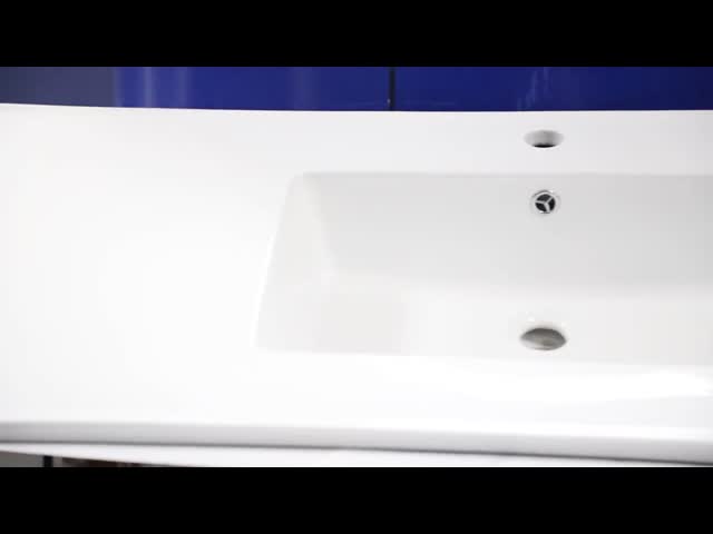 600MM Vanity Top Bathroom Sink Countertop Glaze Smooth Double Vessel