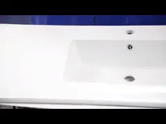 Падение в собственной личности снабжая ободком белизну раковины Bathroom Overmount прямоугольную с переполнением video