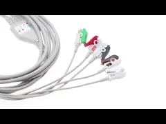Medical Consumable Wire 5 Lead Snap ECG Cable 12 pin 3m For PH