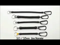 Черный пластиковый талреп катушки спиральной пружины, красочный шнур катушки Карабинерс Ретрактабле video