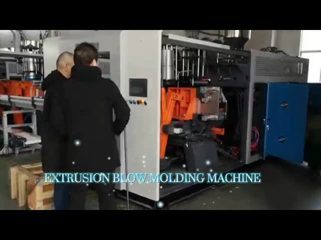 2L 4L HDPE Plastic Lubricant Oil Bottle Production Line Double Station 75mm Screw Extrusion BLow Molding Machine