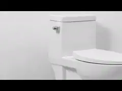 Туалет американского стандарта цельный обойденный переливает через сифон вплотную клапан 0,8 GPF video