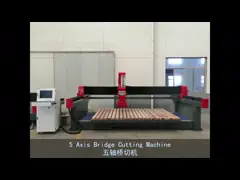 Пила вырезывания моста для мрамора гранита с осью 5 45 градусов скашивает резать машину CNC камня video