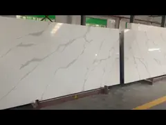 Кварца Calacatta белого золота плита столешницы искусственного каменная для верхней части кухни встречной video