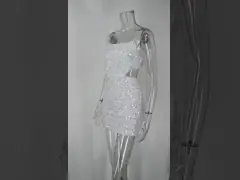 Юбка низкого Sequin слинга сплошного цвета платья женщин производителя одежды количества сексуального Backless короткая video