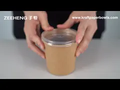 China Microwavable Biodegradable Soup Cups Custom Kraft Paper Soup Bowl Food Package supplier