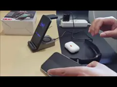 Портативный настольный беспроводной заряжатель 3 в 1 магнитном беспроводном материале ПК ABS AL заряжателя video