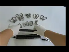 Высокая напряженность свернула спиралью шнур талрепа, талреп инструмента нагрузки 50КГ Ретрактабле для защиты video