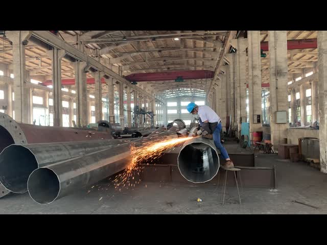 Q460 Steel Hot Dip Galvanized 110kv Polygonal Pole