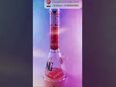 Кальян выдувного стекла совместных буровых вышек женщины 14 труб водопровода Pyrex Beaker стеклянный Handmade video